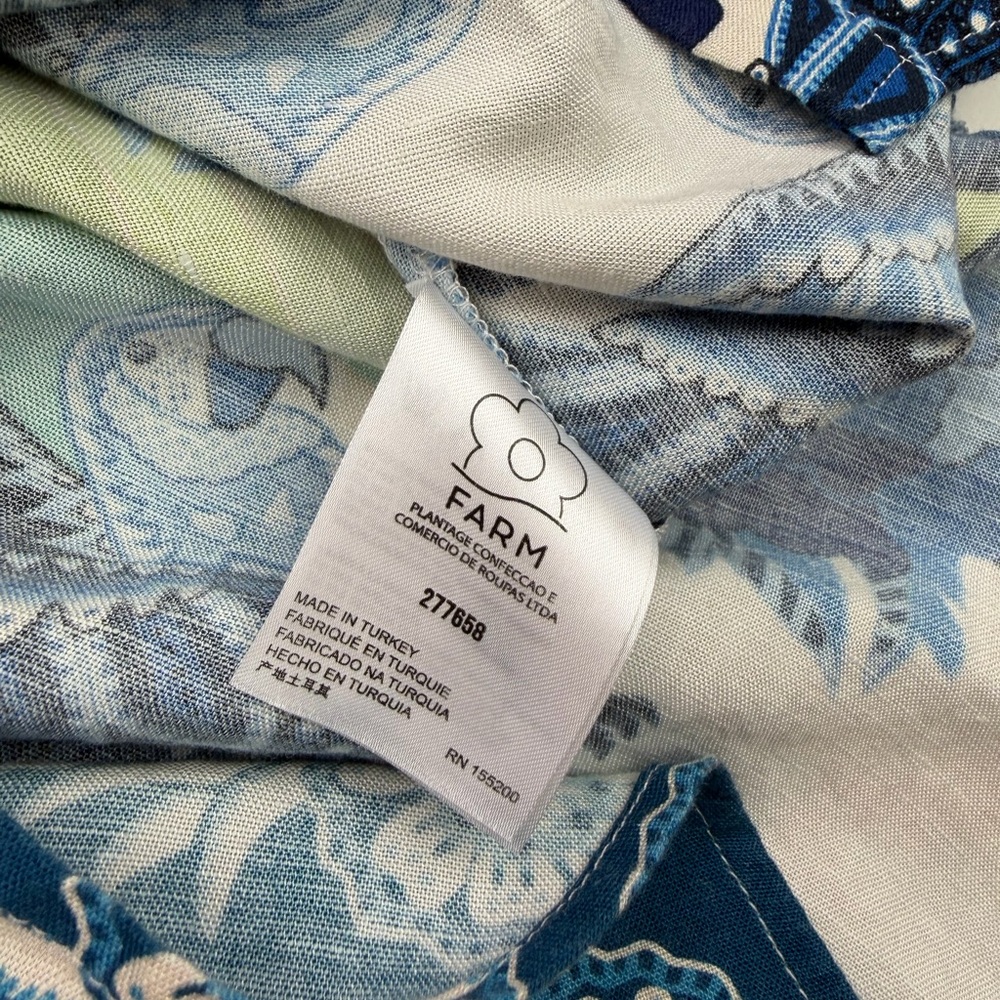 🌊 FARM Rio Surf Button-down‎ Shirt XS - Picture 7 of 14
